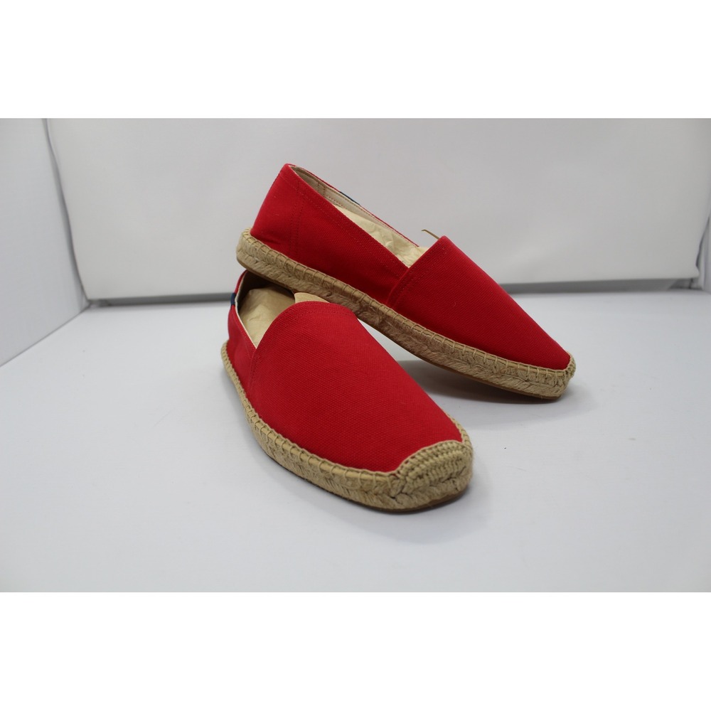 Soludos Mens Classic Espadrille Red Canvas Slip On Shoes Flat Summer Loafer 8